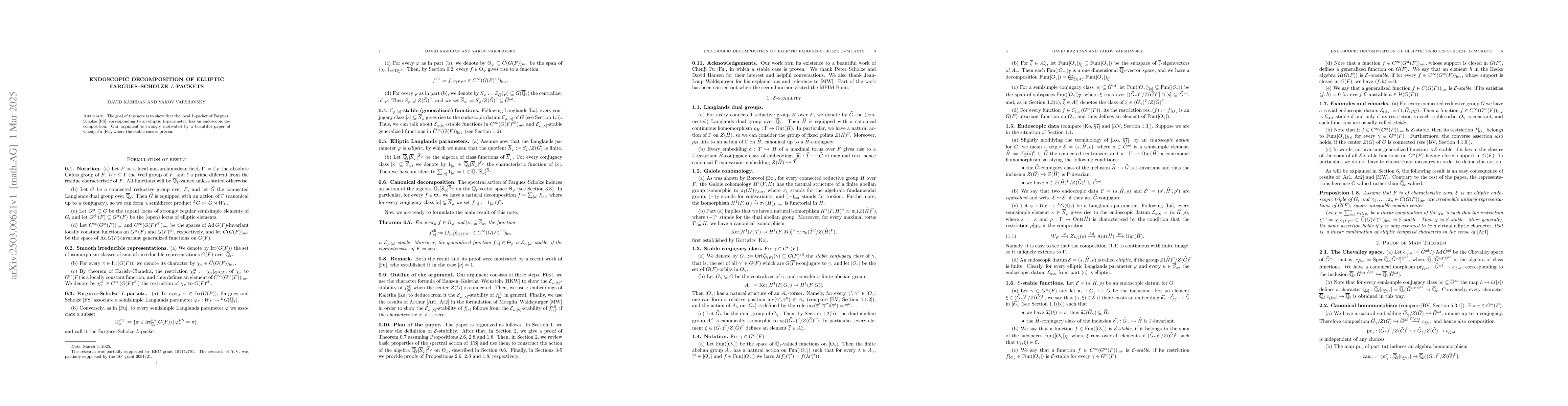 Thumbnail for Endoscopic decomposition of elliptic Fargues-Scholze L-packets