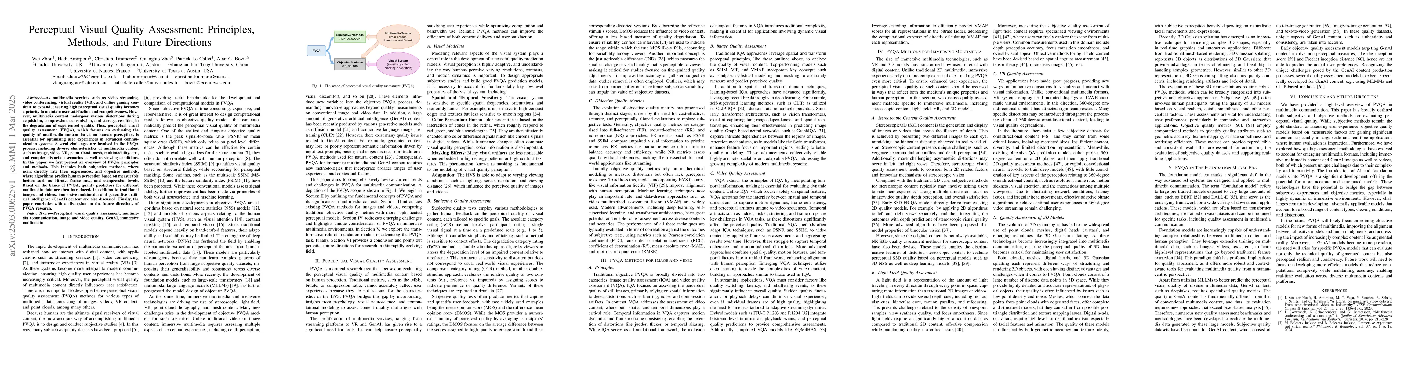 Thumbnail for Perceptual Visual Quality Assessment: Principles, Methods, and Future
  Directions