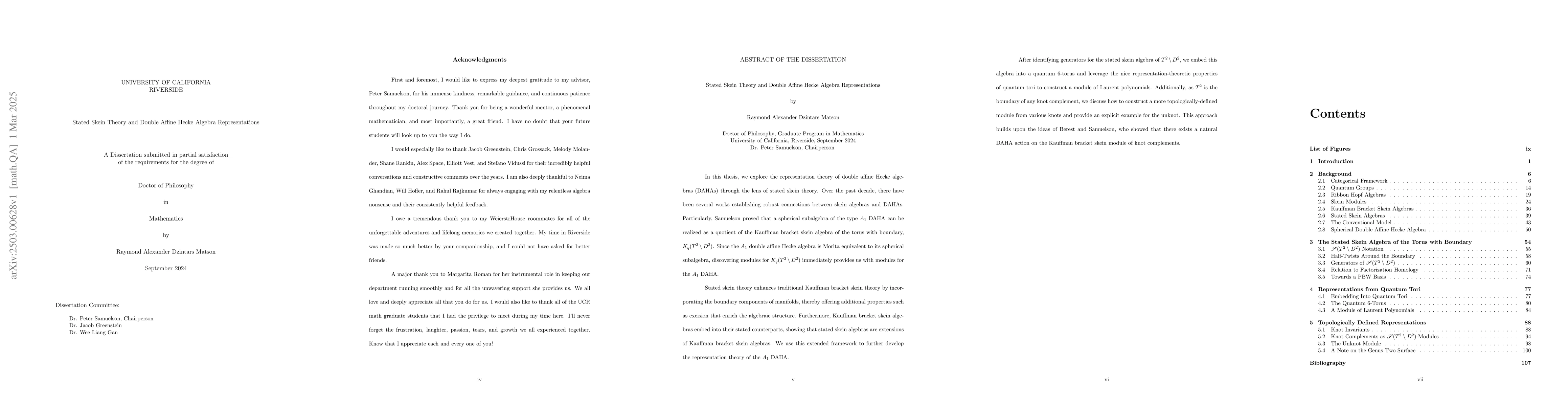 Thumbnail for Stated Skein Theory and Double Affine Hecke Algebra Representations