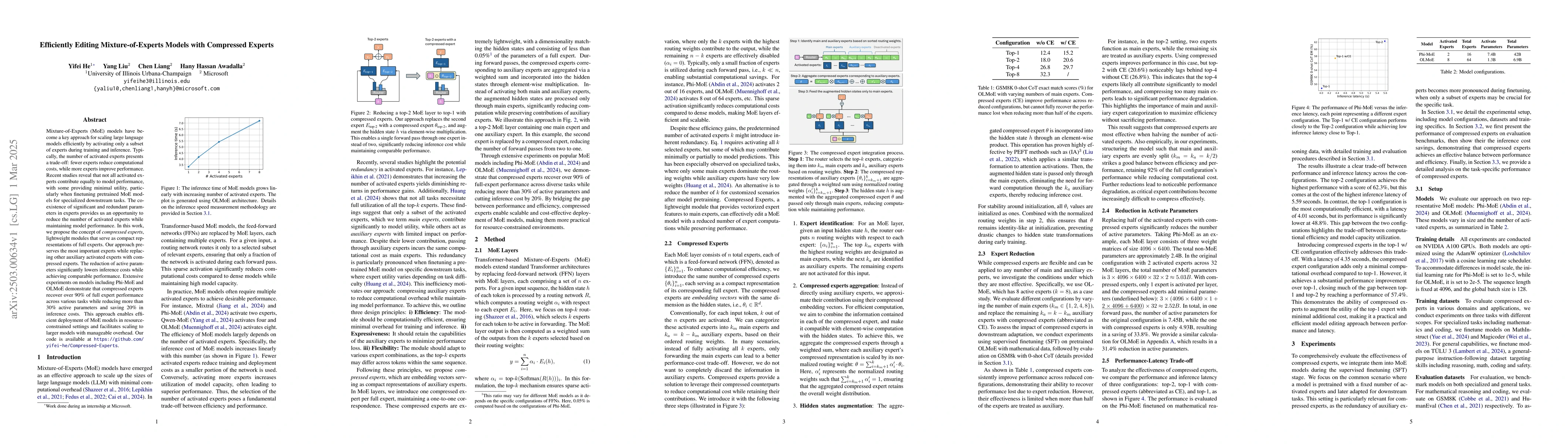 Thumbnail for Efficiently Editing Mixture-of-Experts Models with Compressed Experts