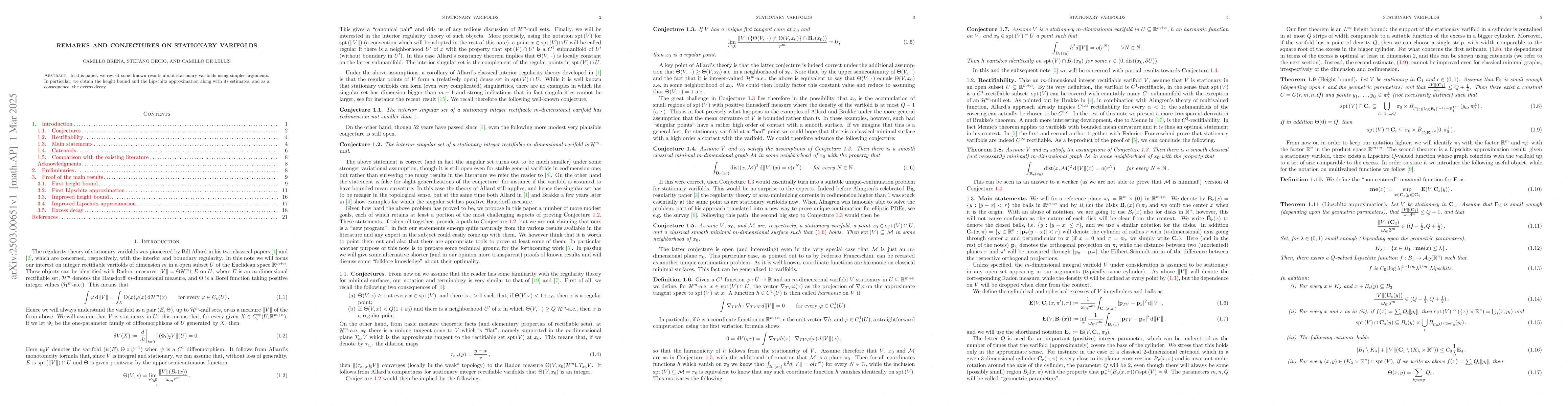 Thumbnail for Remarks and Conjectures on Stationary Varifolds