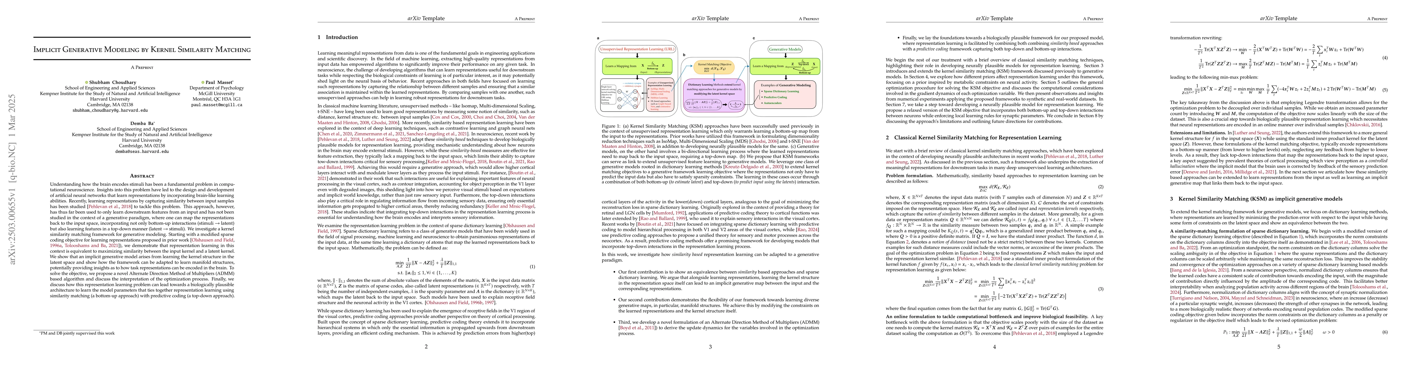 Thumbnail for Implicit Generative Modeling by Kernel Similarity Matching