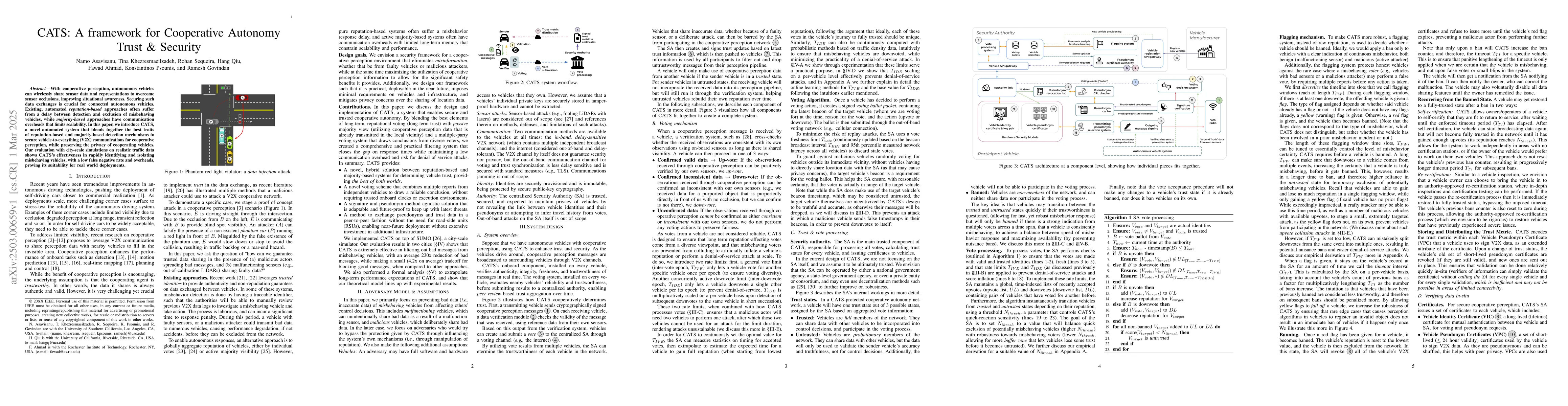 Thumbnail for CATS: A framework for Cooperative Autonomy Trust & Security