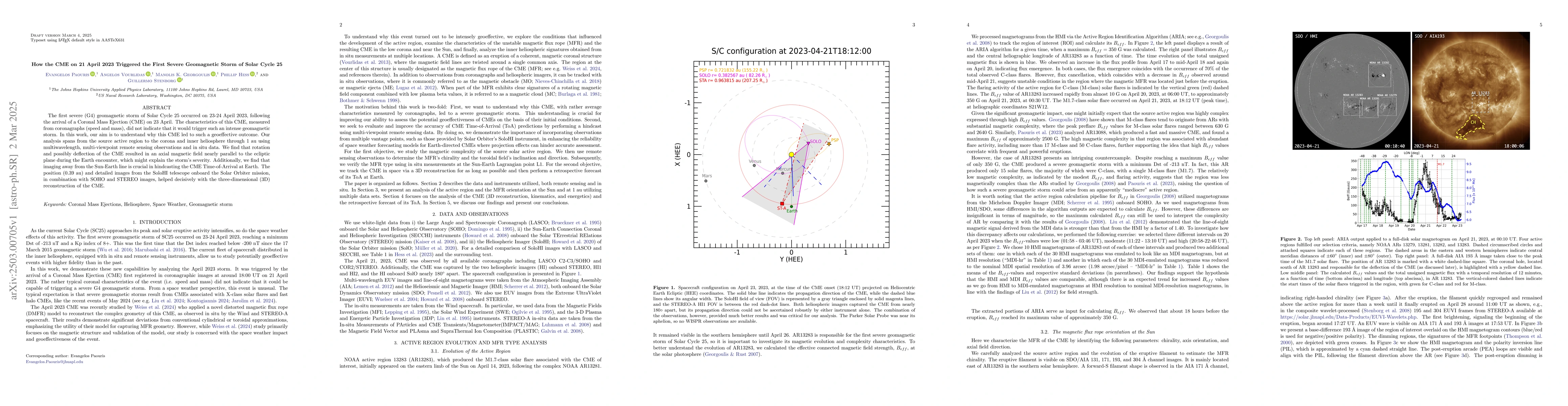 Thumbnail for How the CME on 21 April 2023 Triggered the First Severe Geomagnetic
  Storm of Solar Cycle 25