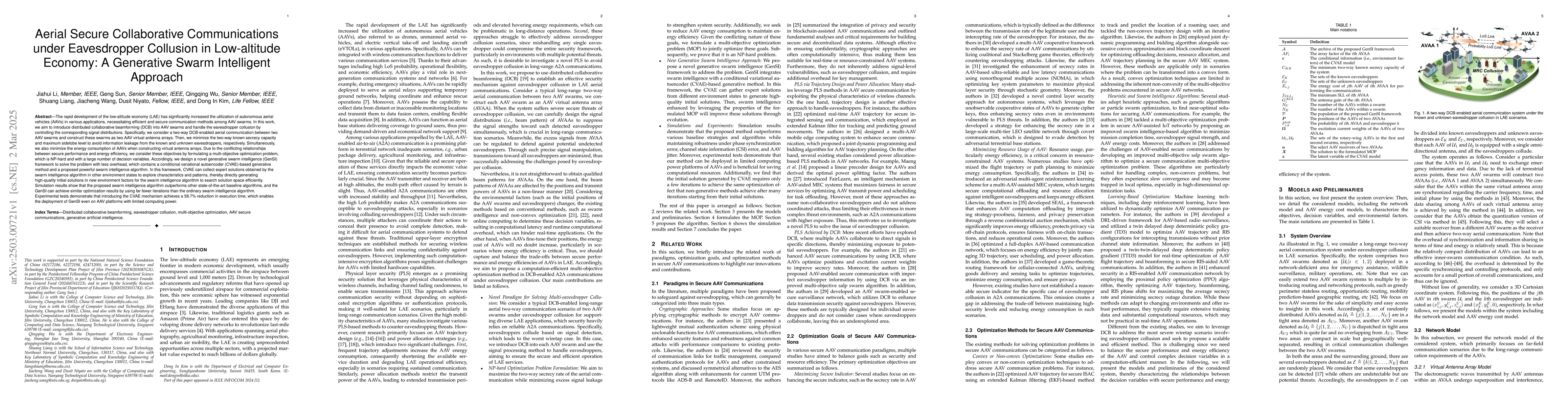 Thumbnail for Aerial Secure Collaborative Communications under Eavesdropper Collusion
  in Low-altitude Economy: A Generative Swarm Intelligent Approach