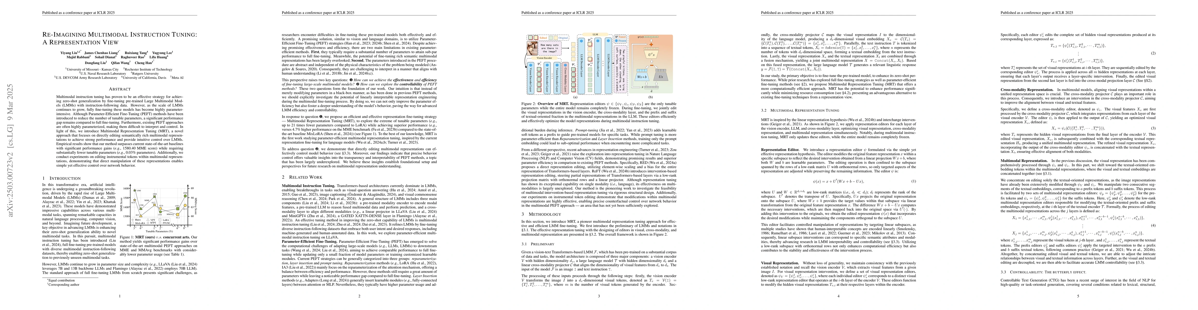 Thumbnail for Re-Imagining Multimodal Instruction Tuning: A Representation View