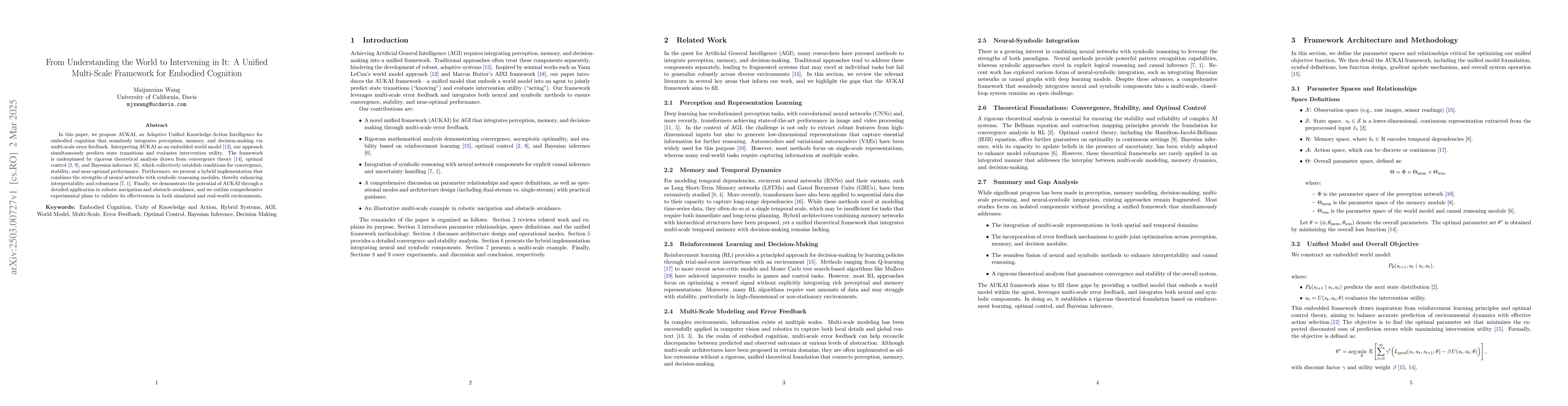 Thumbnail for From Understanding the World to Intervening in It: A Unified Multi-Scale
  Framework for Embodied Cognition