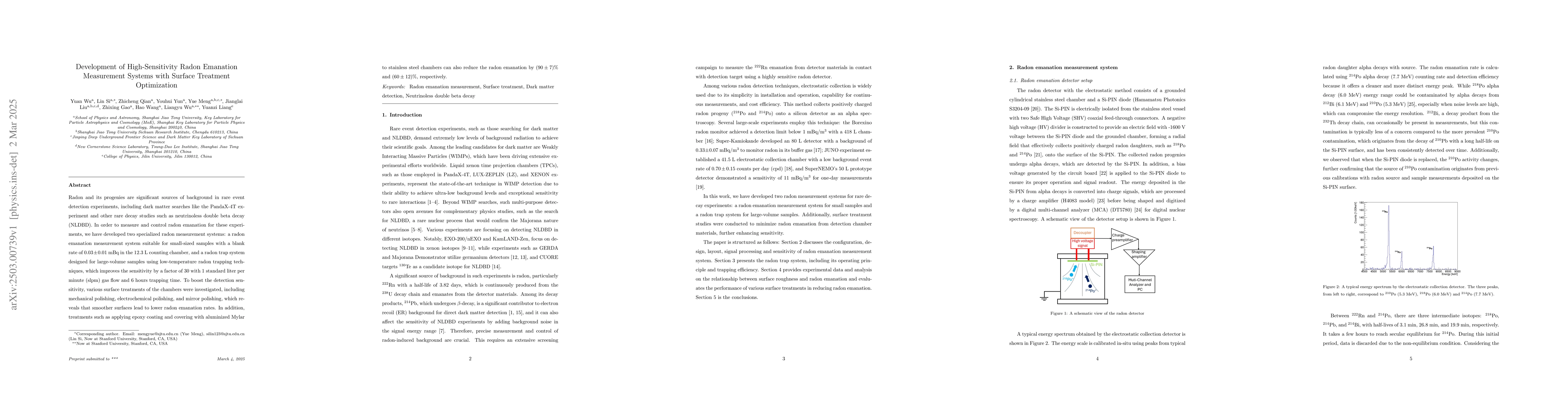 Thumbnail for Development of High-Sensitivity Radon Emanation Measurement Systems with
  Surface Treatment Optimization