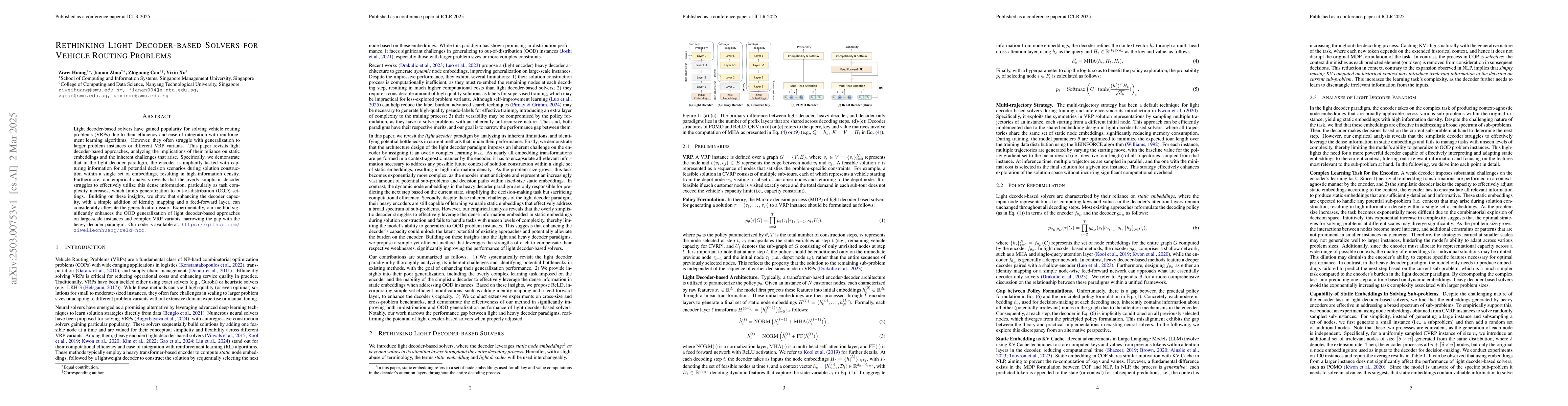 Thumbnail for Rethinking Light Decoder-based Solvers for Vehicle Routing Problems
