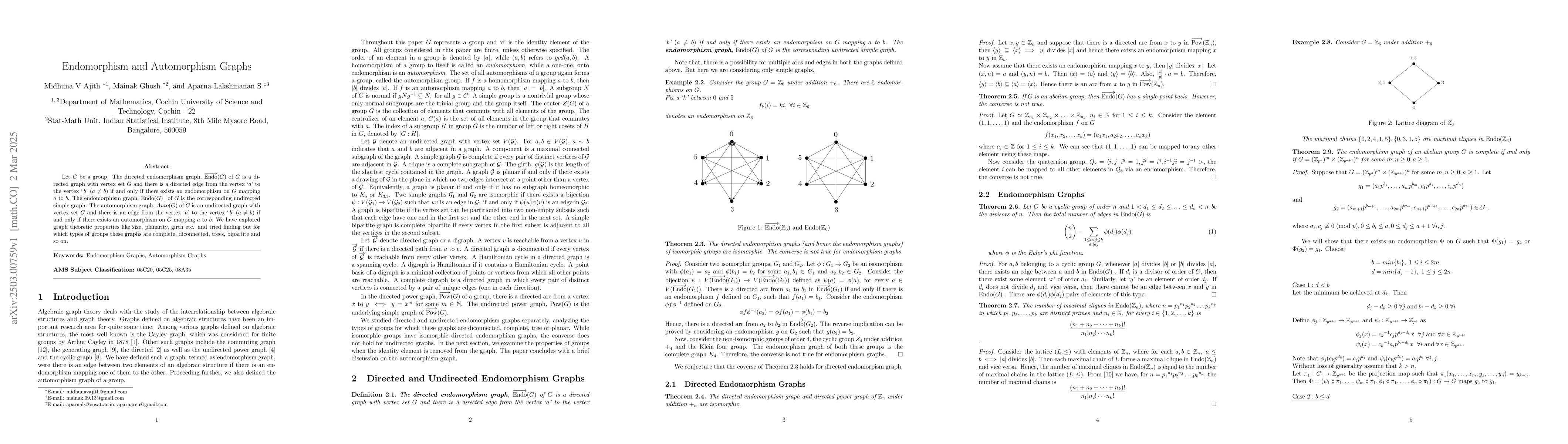 Thumbnail for Endomorphism and Automorphism Graphs