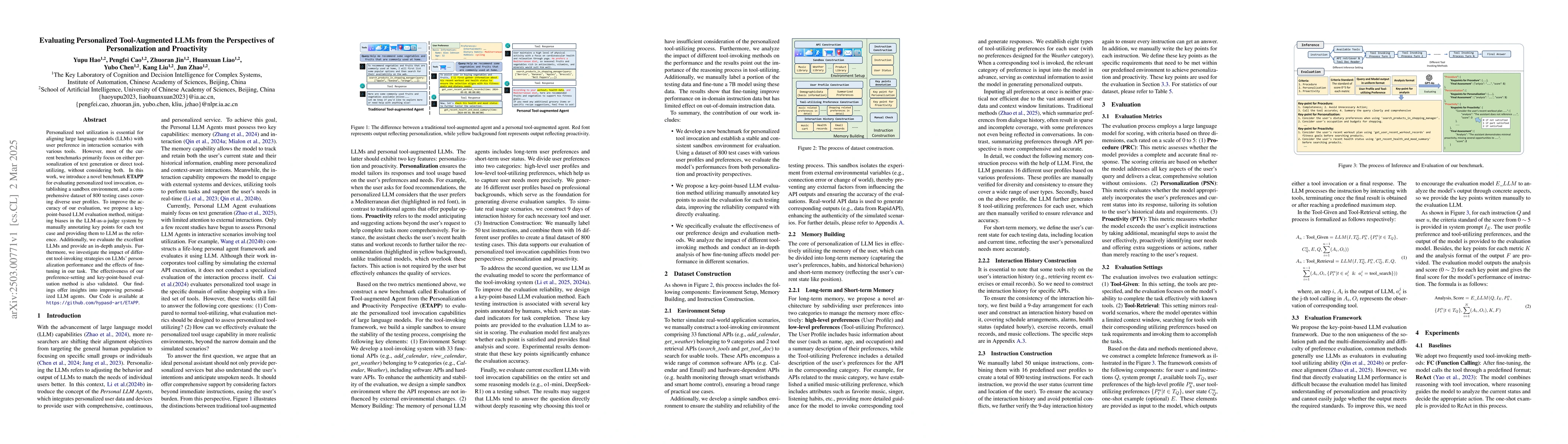 Thumbnail for Evaluating Personalized Tool-Augmented LLMs from the Perspectives of
  Personalization and Proactivity