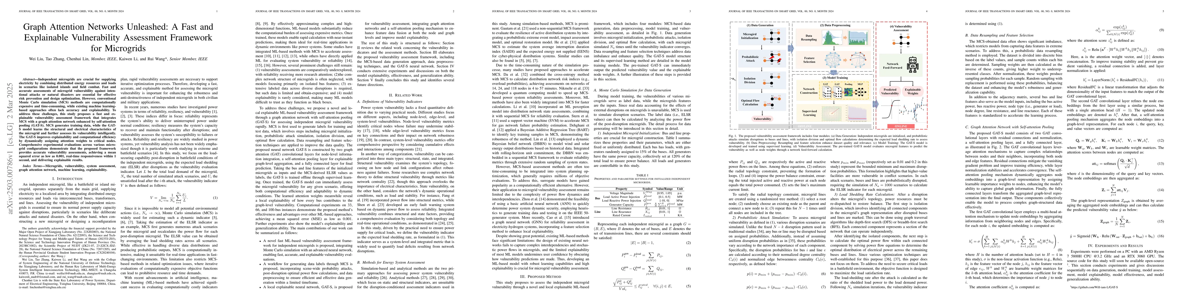Thumbnail for Graph Attention Networks Unleashed: A Fast and Explainable Vulnerability
  Assessment Framework for Microgrids