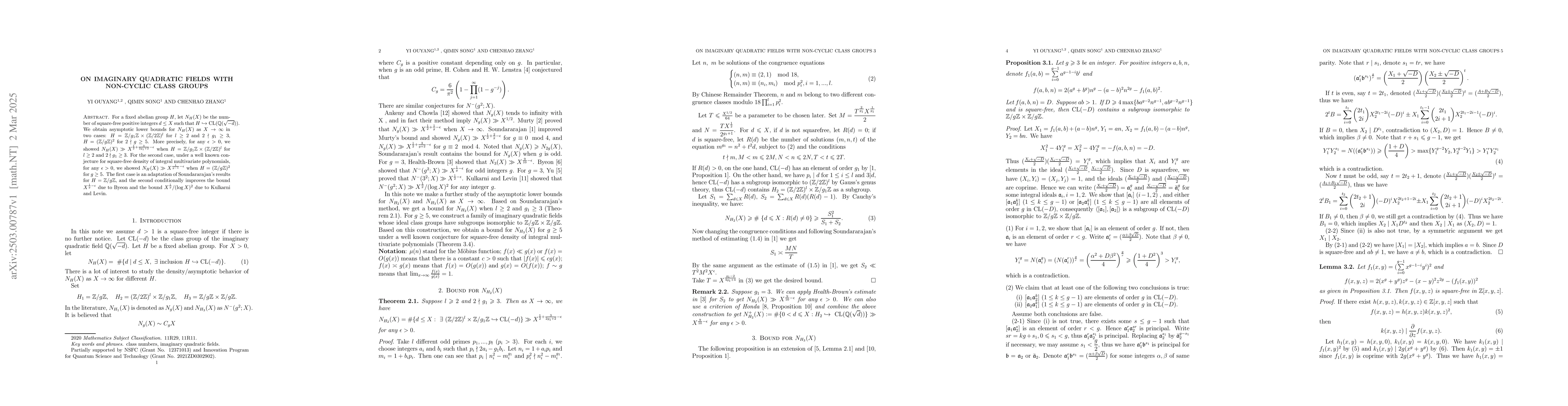 Thumbnail for On imaginary quadratic fields with non-cyclic class groups