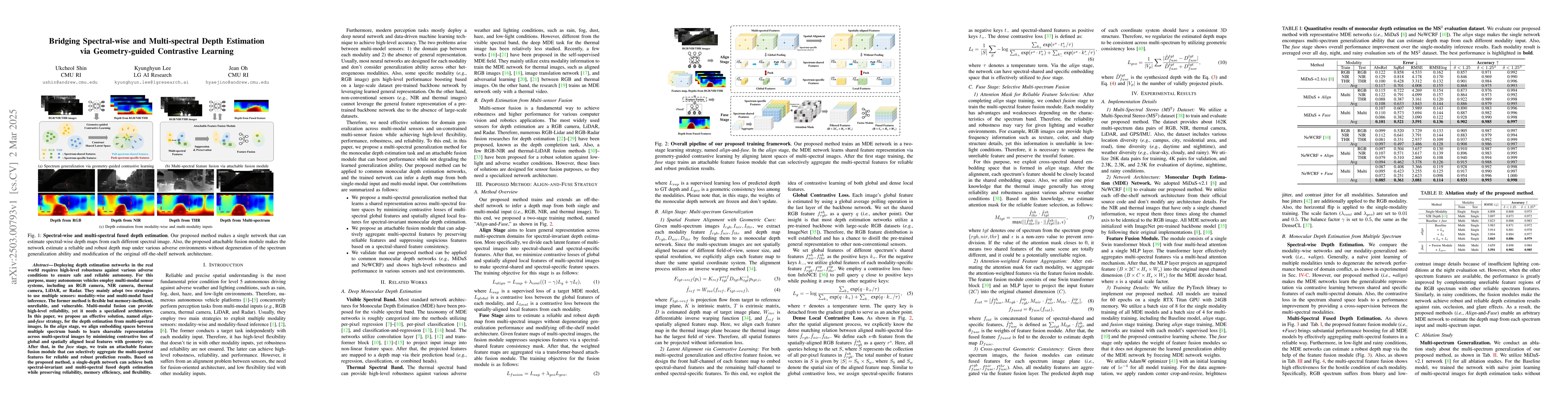 Thumbnail for Bridging Spectral-wise and Multi-spectral Depth Estimation via
  Geometry-guided Contrastive Learning