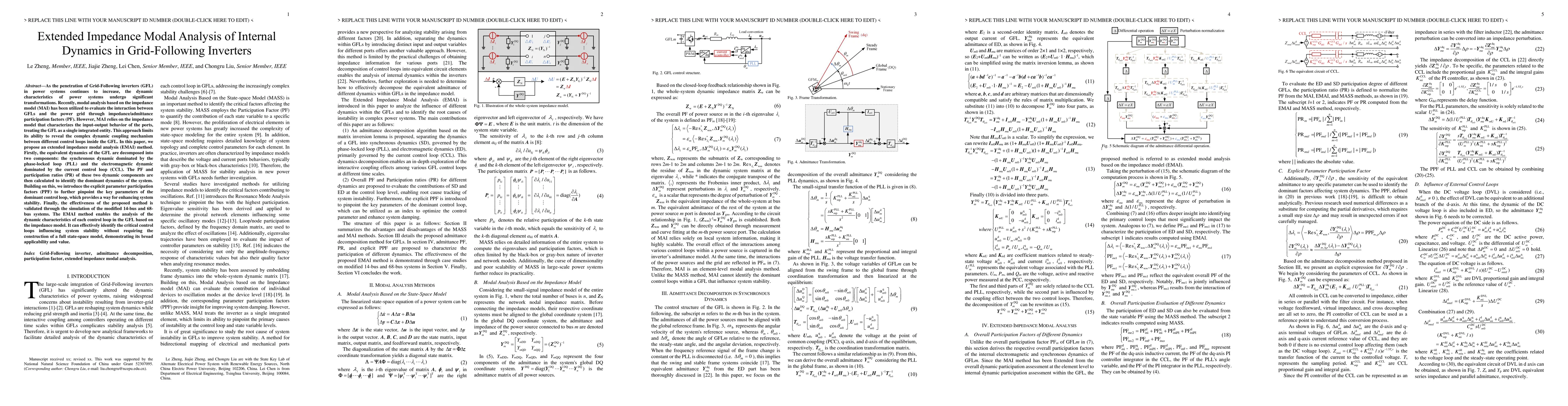 Thumbnail for Extended Impedance Modal Analysis of Internal Dynamics in Grid-Following
  Inverters