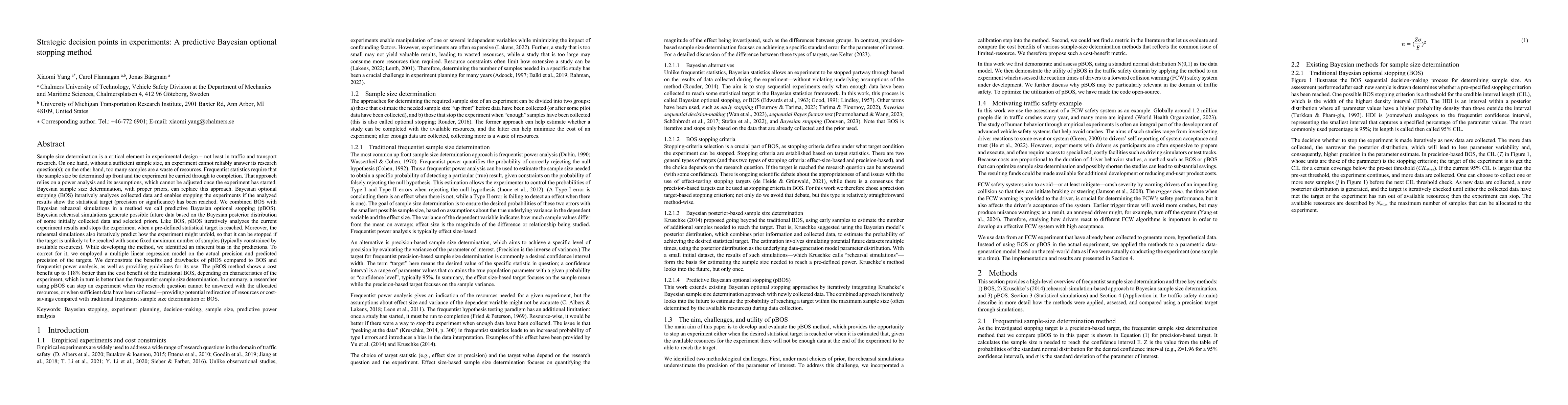 Thumbnail for Strategic decision points in experiments: A predictive Bayesian optional
  stopping method