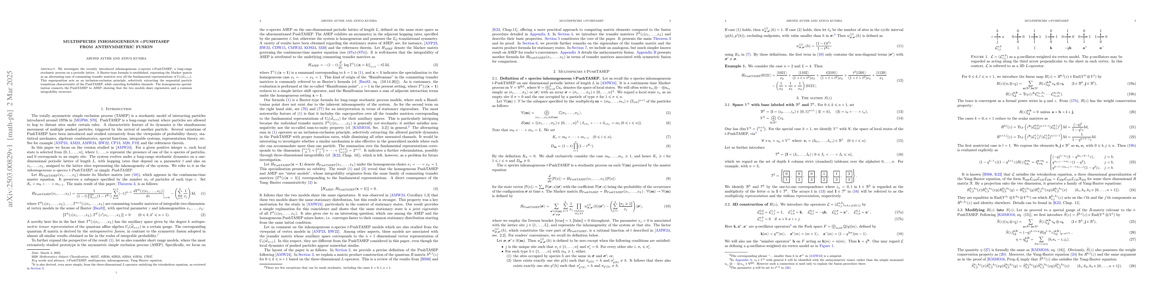 Thumbnail for Multispecies inhomogeneous $t$-PushTASEP from antisymmetric fusion