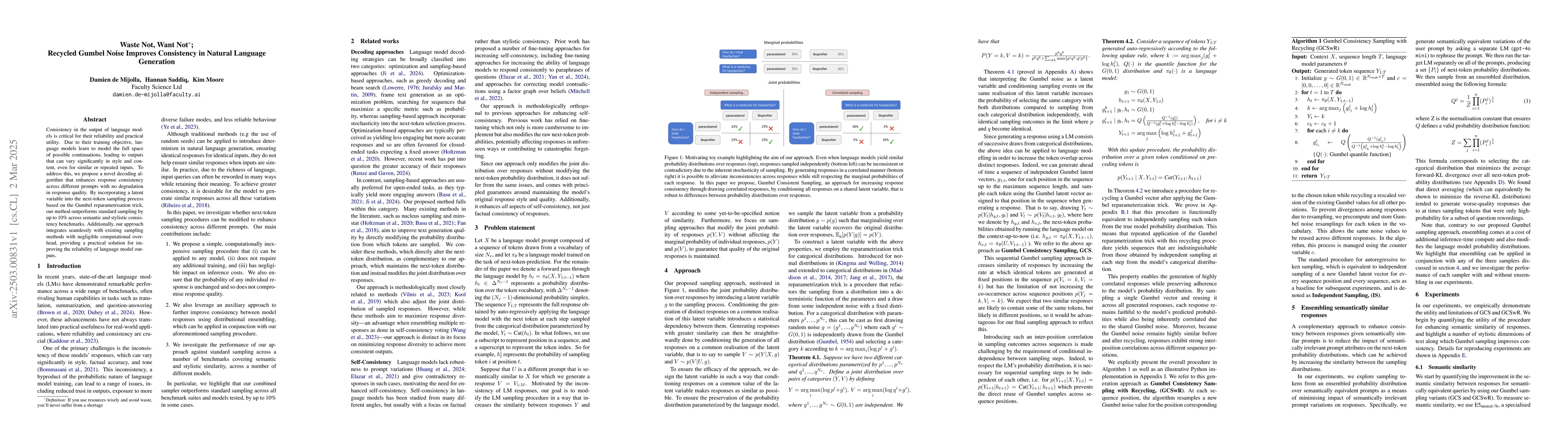 Thumbnail for Waste Not, Want Not; Recycled Gumbel Noise Improves Consistency in
  Natural Language Generation