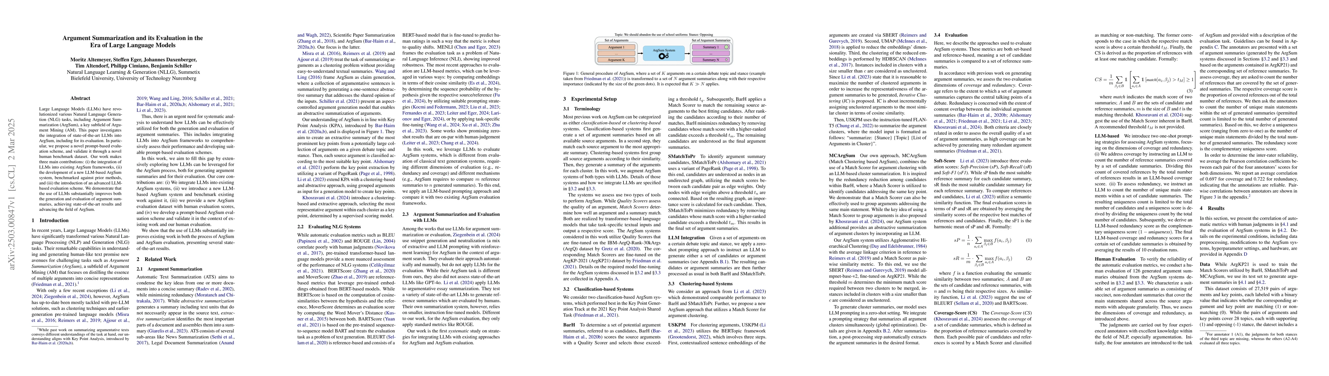Thumbnail for Argument Summarization and its Evaluation in the Era of Large Language
  Models