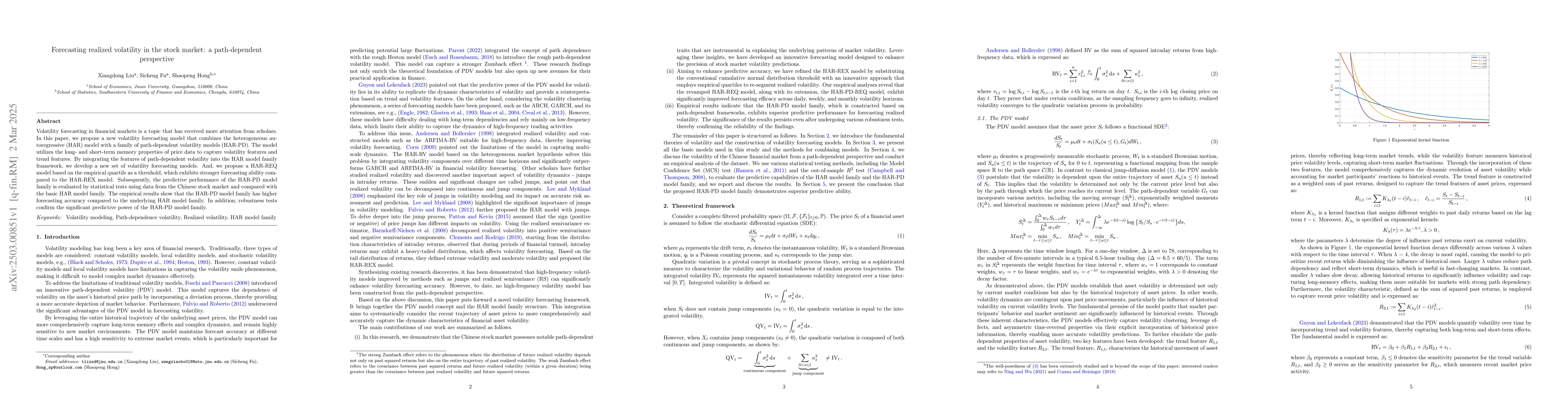 Thumbnail for Forecasting realized volatility in the stock market: a path-dependent
  perspective