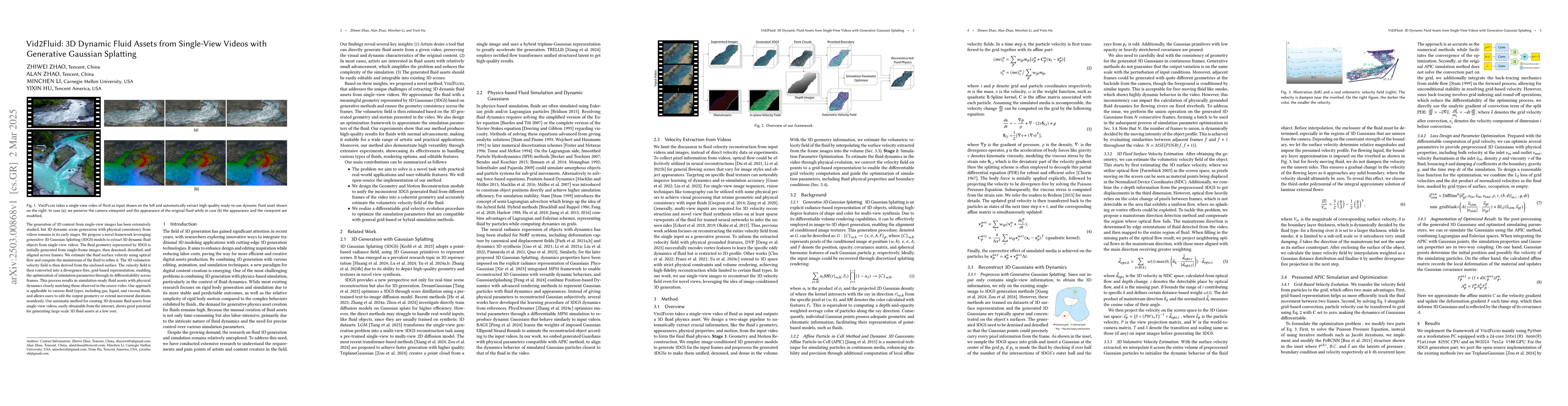 Thumbnail for Vid2Fluid: 3D Dynamic Fluid Assets from Single-View Videos with
  Generative Gaussian Splatting