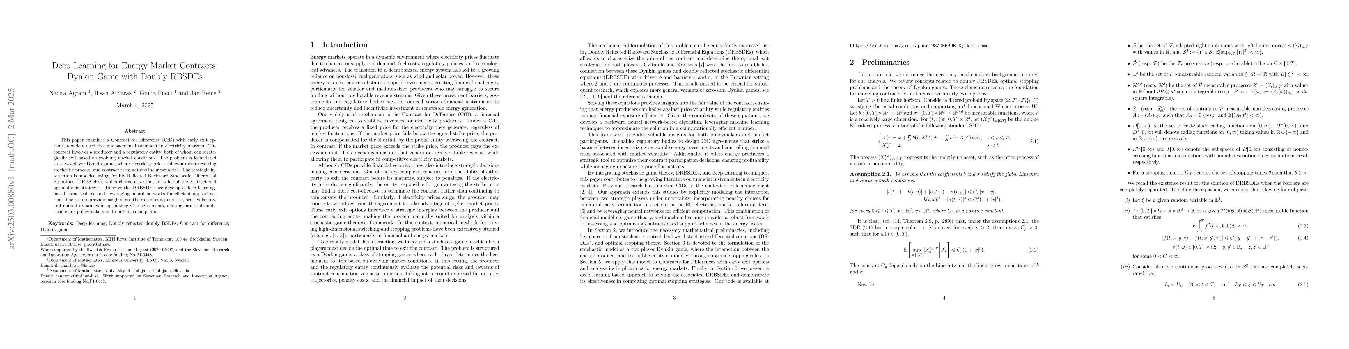 Thumbnail for Deep Learning for Energy Market Contracts: Dynkin Game with Doubly
  RBSDEs