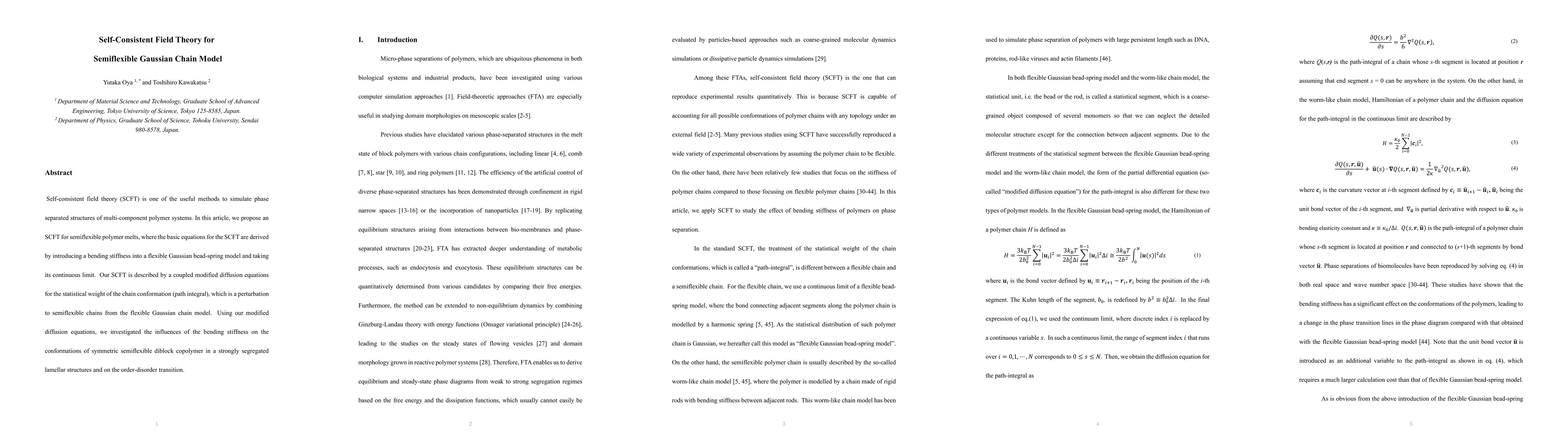 Thumbnail for Self-Consistent Field Theory for Semiflexible Gaussian Chain Model