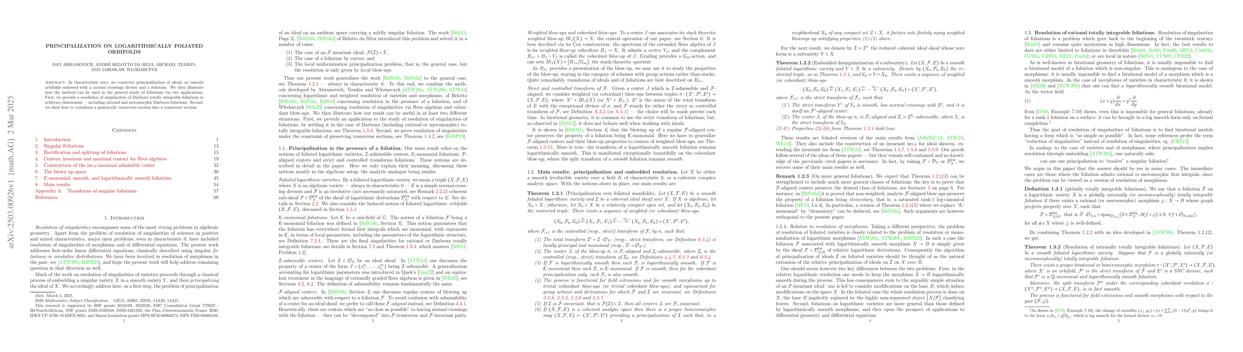 Thumbnail for Principalization on logarithmically foliated orbifolds