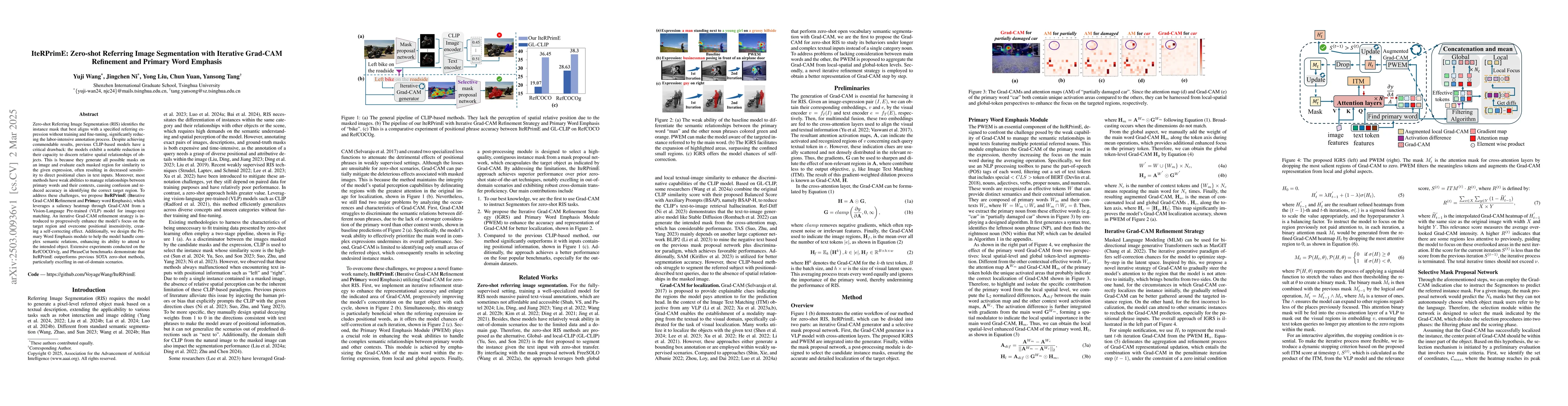 Thumbnail for IteRPrimE: Zero-shot Referring Image Segmentation with Iterative
  Grad-CAM Refinement and Primary Word Emphasis