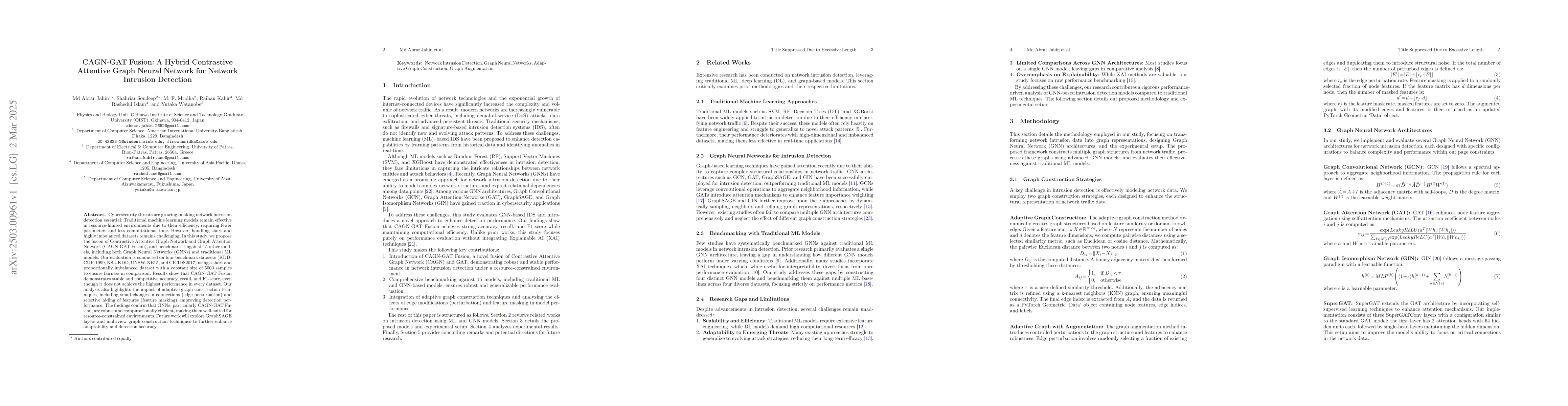 Thumbnail for CAGN-GAT Fusion: A Hybrid Contrastive Attentive Graph Neural Network for
  Network Intrusion Detection