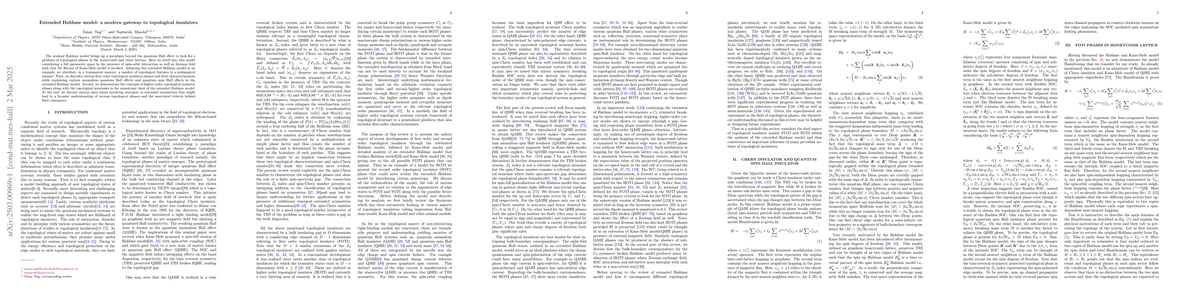 Thumbnail for Extended Haldane model -- a modern gateway to topological insulators