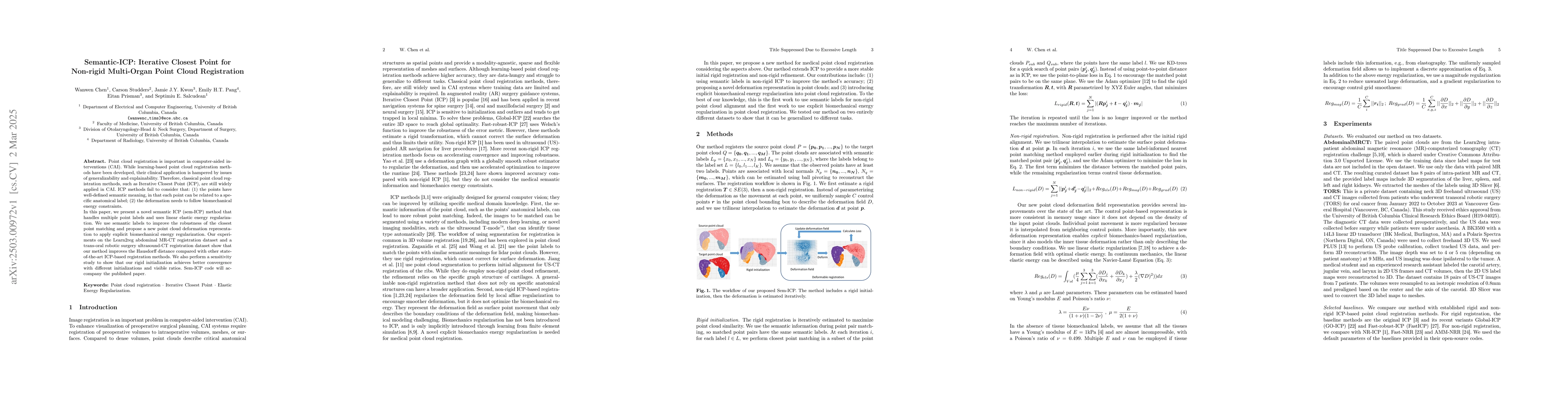 Thumbnail for Semantic-ICP: Iterative Closest Point for Non-rigid Multi-Organ Point
  Cloud Registration