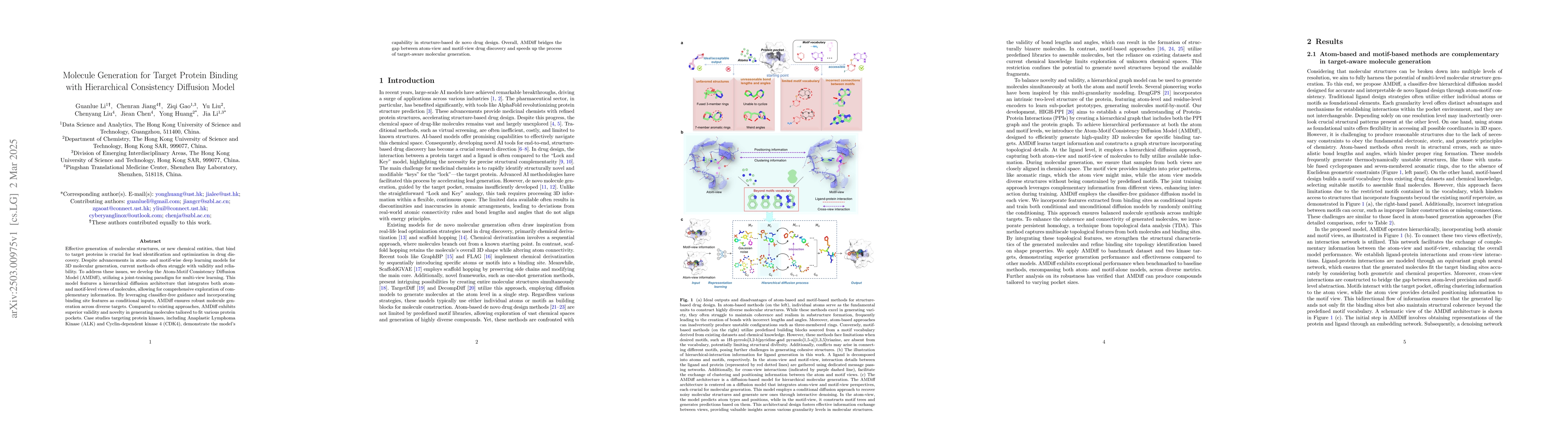 Thumbnail for Molecule Generation for Target Protein Binding with Hierarchical
  Consistency Diffusion Model