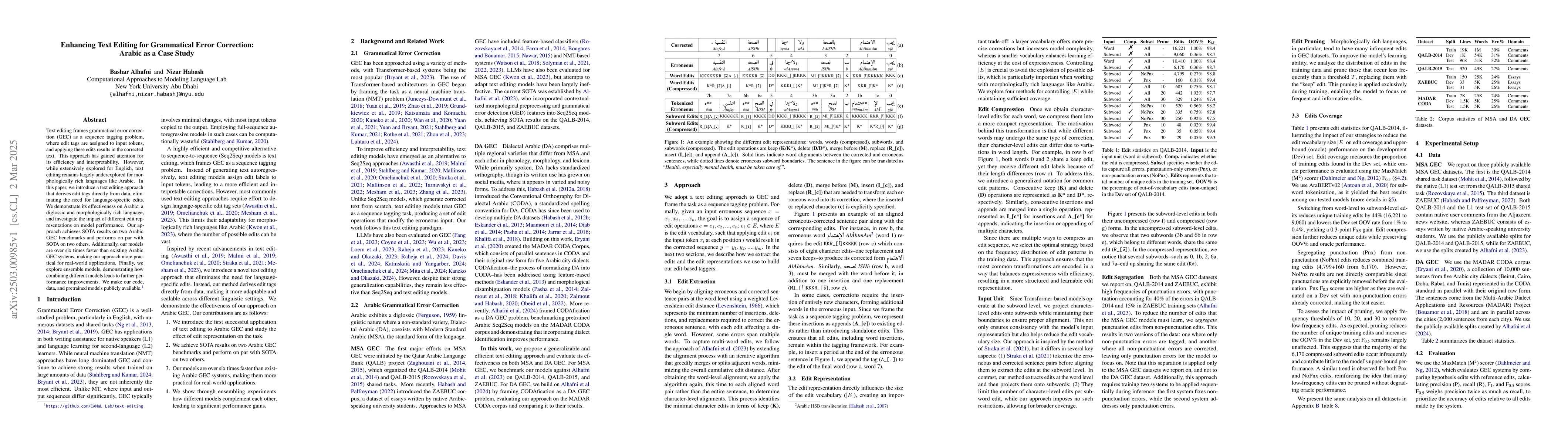 Thumbnail for Enhancing Text Editing for Grammatical Error Correction: Arabic as a
  Case Study