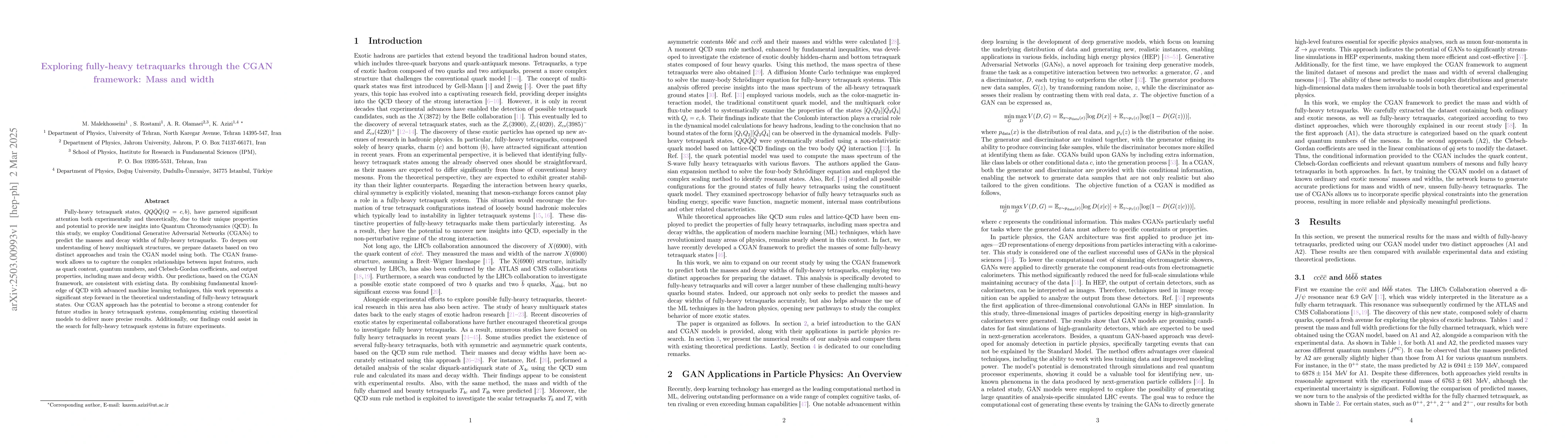 Thumbnail for Exploring fully-heavy tetraquarks through the CGAN framework: Mass and
  width