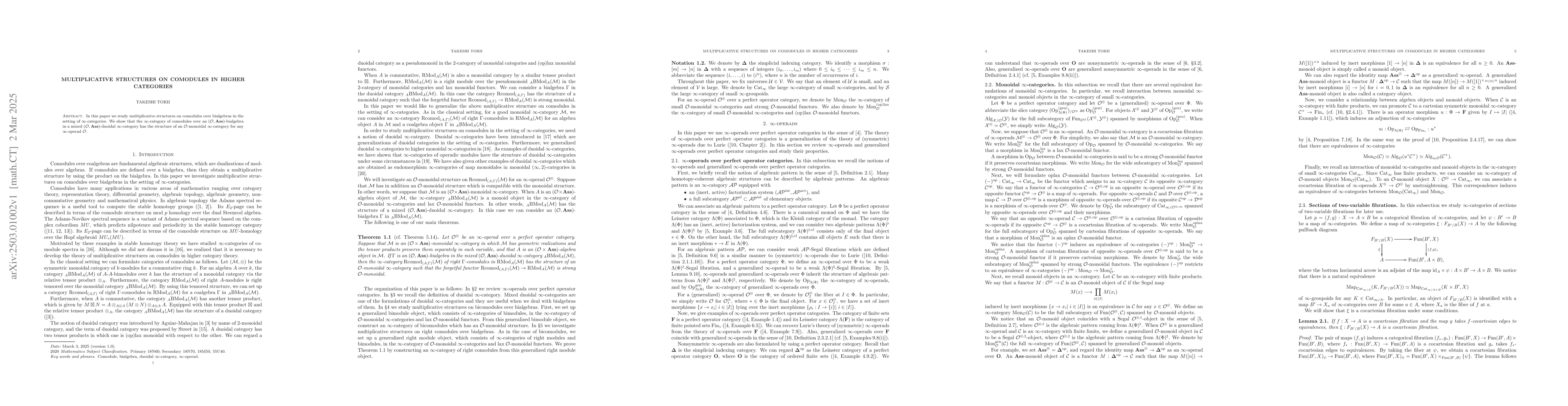 Thumbnail for Multiplicative structures on comodules in higher categories