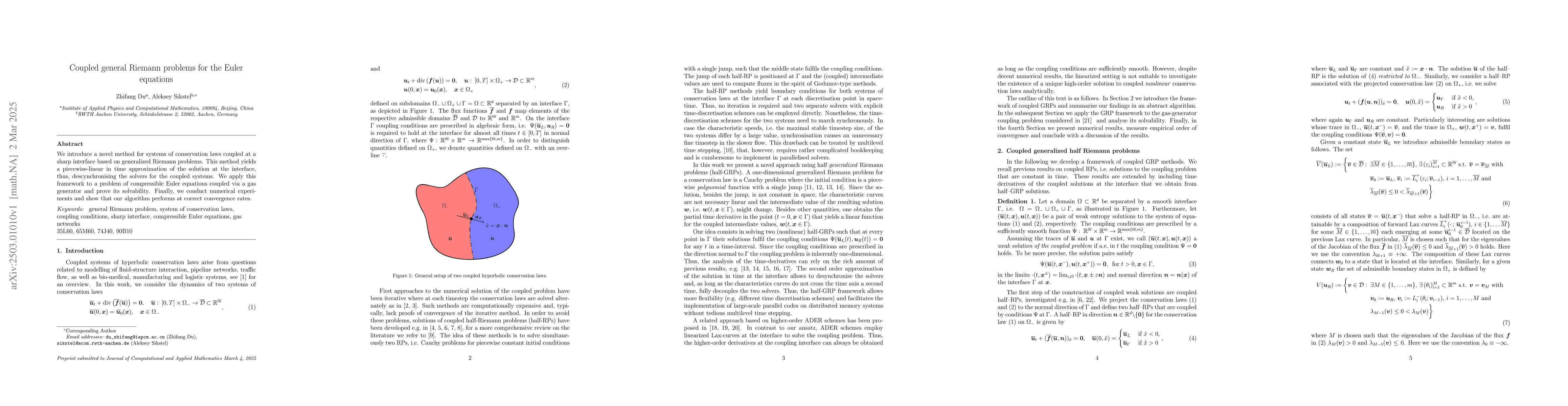 Thumbnail for Coupled general Riemann problems for the Euler equations