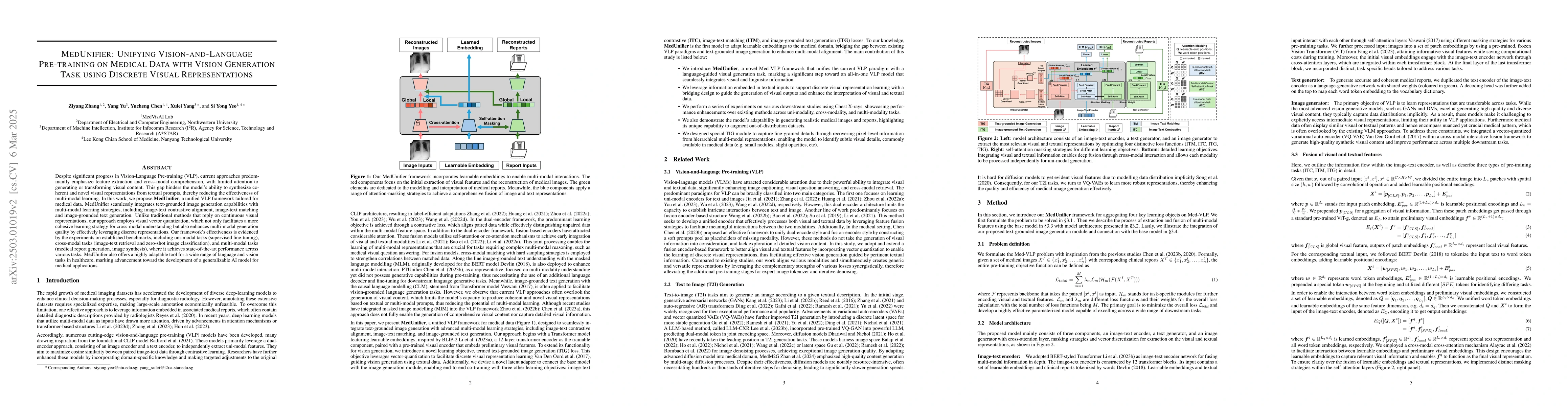 Thumbnail for MedUnifier: Unifying Vision-and-Language Pre-training on Medical Data
  with Vision Generation Task using Discrete Visual Representations