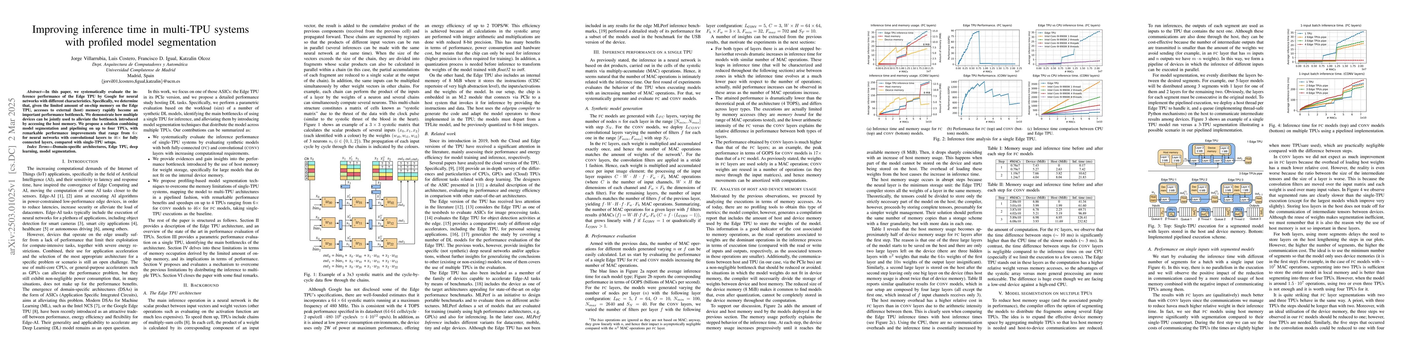Thumbnail for Improving inference time in multi-TPU systems with profiled model
  segmentation