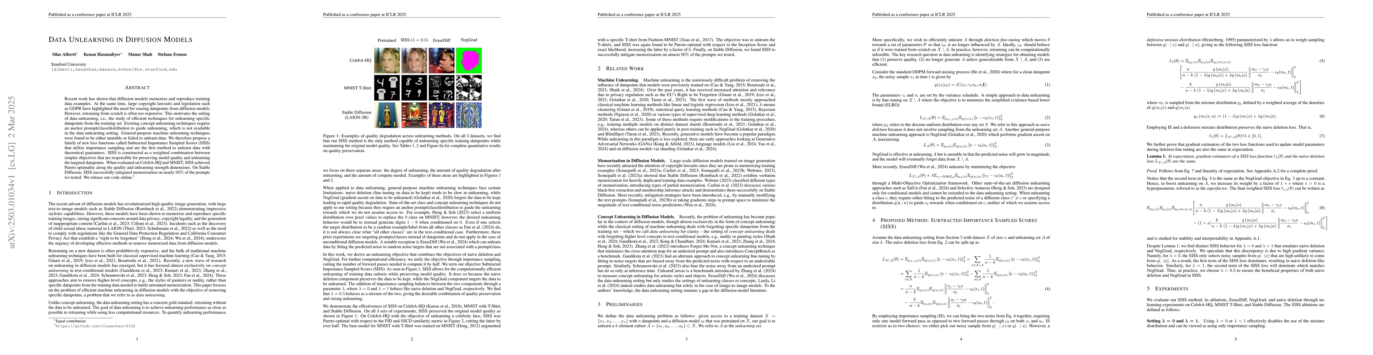 Thumbnail for Data Unlearning in Diffusion Models
