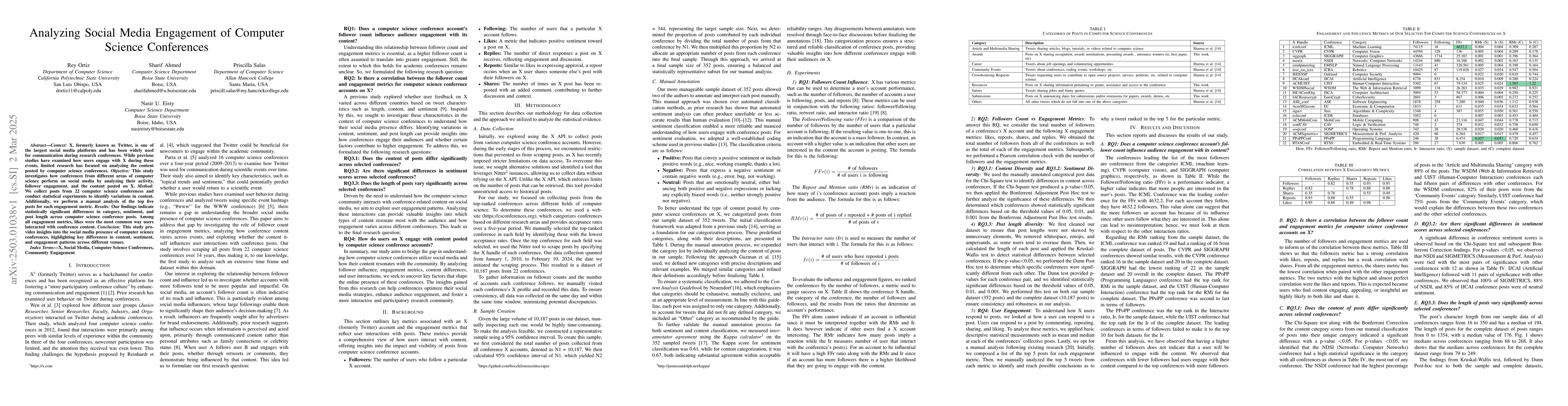 Thumbnail for Analyzing Social Media Engagement of Computer Science Conferences