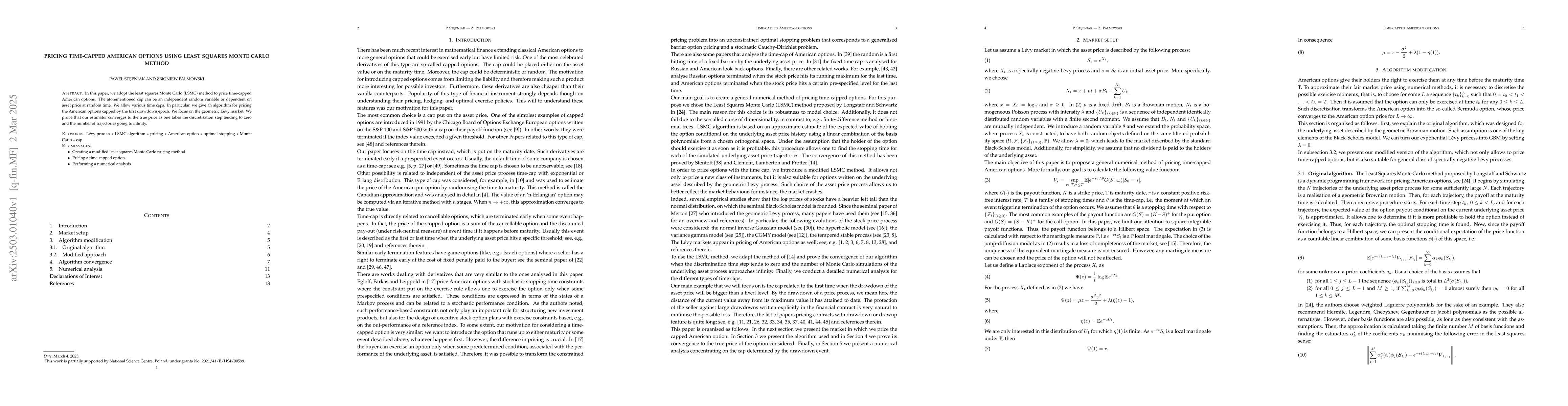 Thumbnail for Pricing time-capped American options using Least Squares Monte Carlo
  method