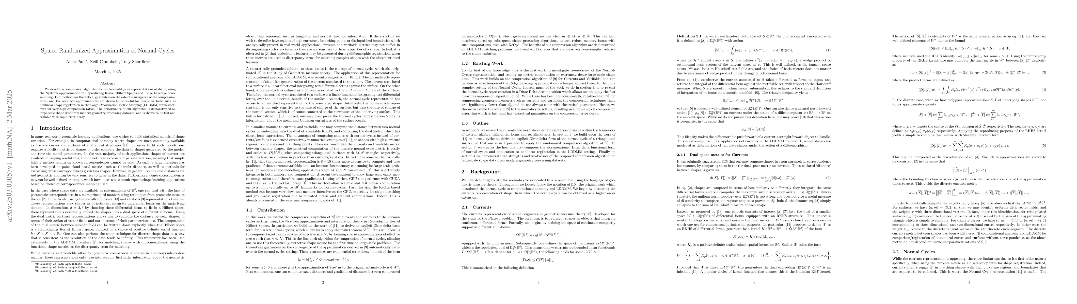 Thumbnail for Sparse Randomized Approximation of Normal Cycles