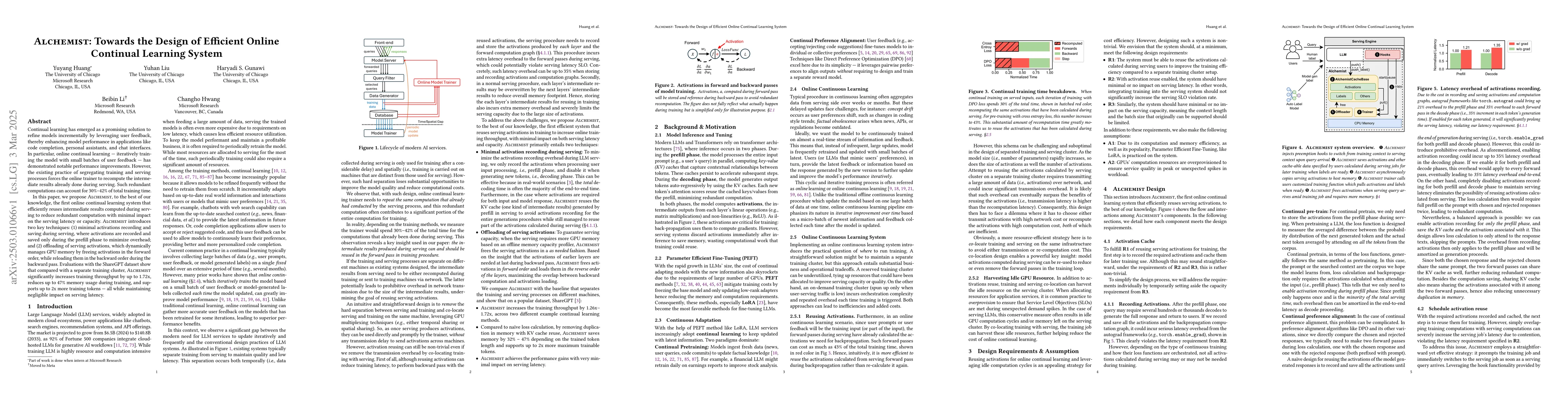 Thumbnail for Alchemist: Towards the Design of Efficient Online Continual Learning
  System