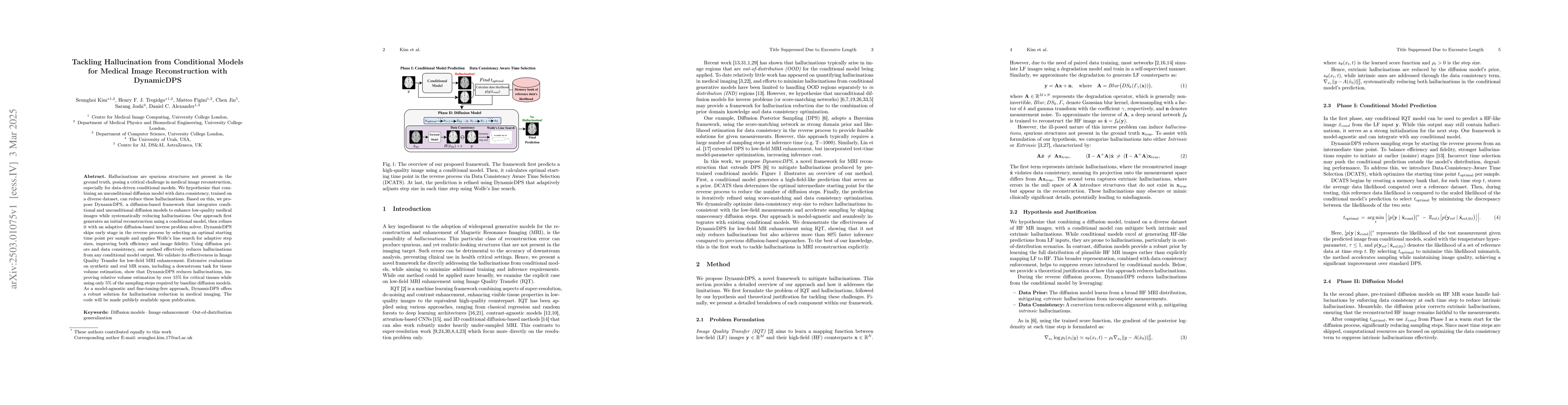Thumbnail for Tackling Hallucination from Conditional Models for Medical Image
  Reconstruction with DynamicDPS
