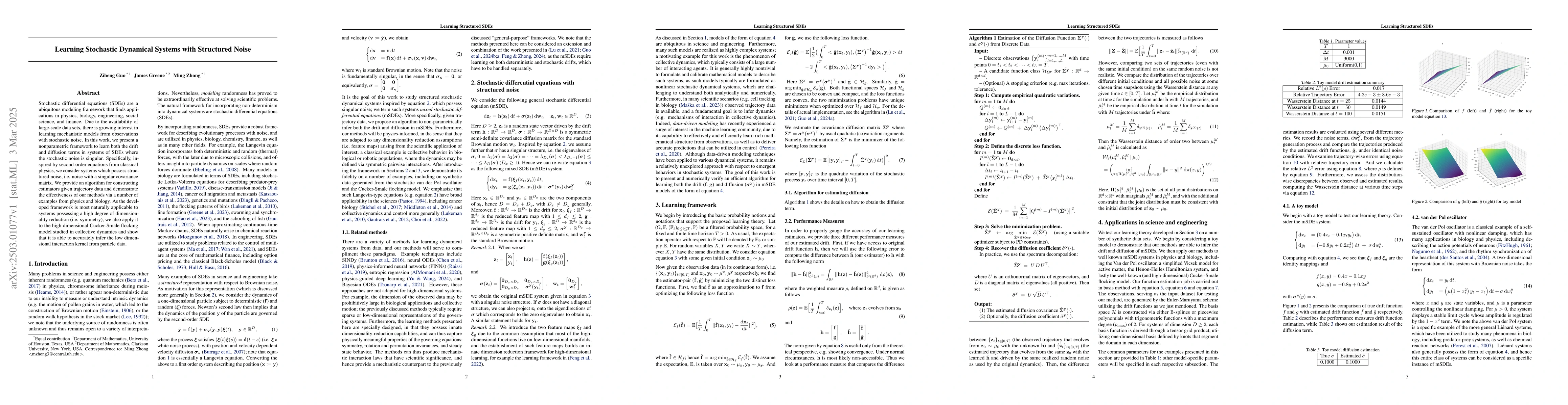 Thumbnail for Learning Stochastic Dynamical Systems with Structured Noise