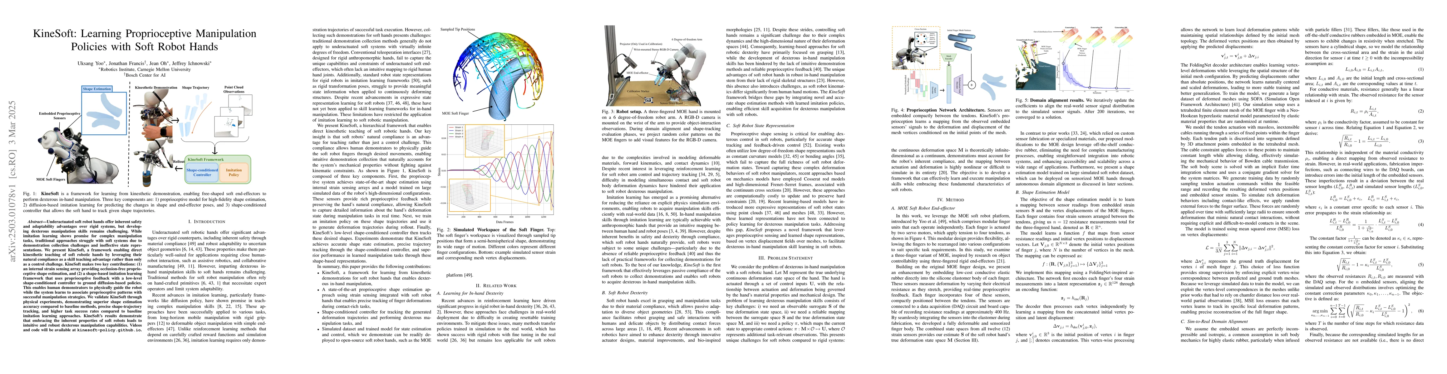 Thumbnail for KineSoft: Learning Proprioceptive Manipulation Policies with Soft Robot
  Hands