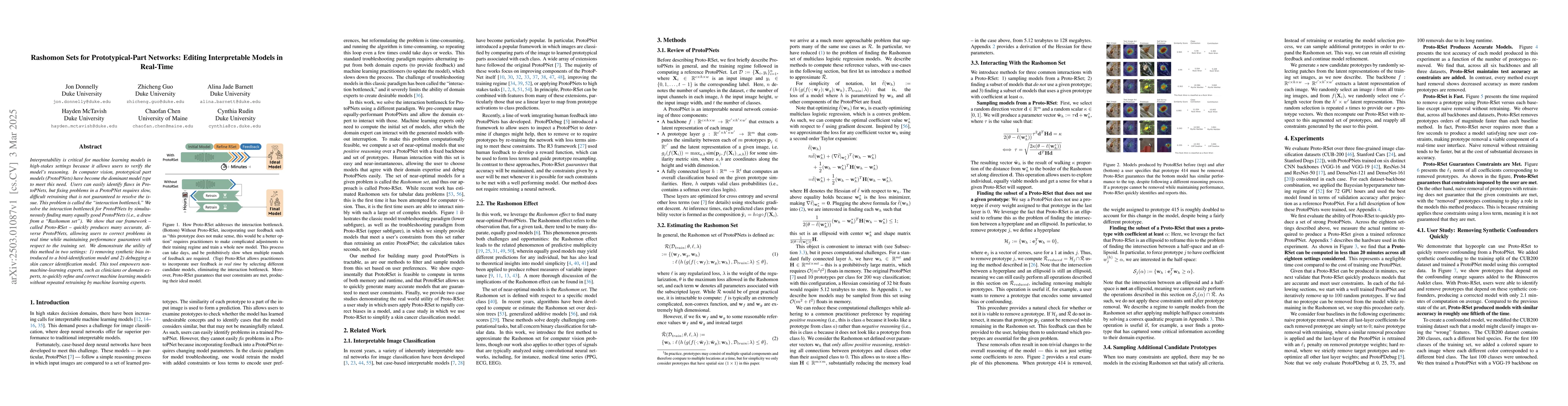 Thumbnail for Rashomon Sets for Prototypical-Part Networks: Editing Interpretable
  Models in Real-Time