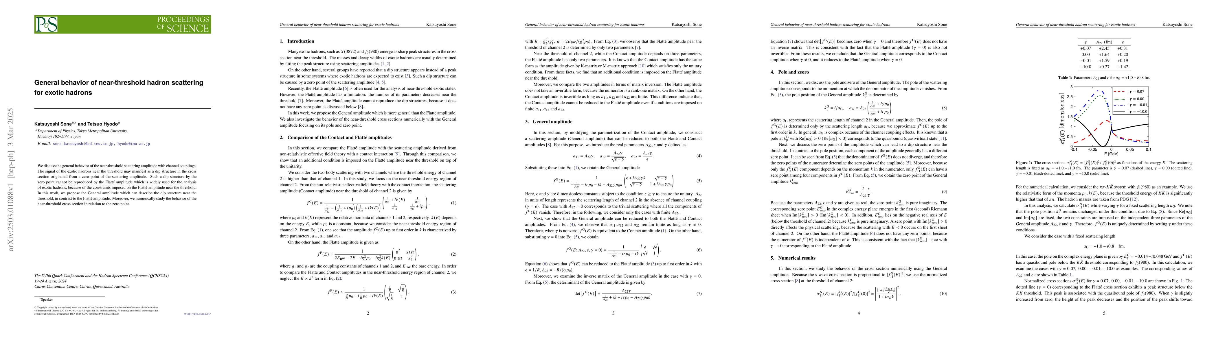 Thumbnail for General behavior of near-threshold hadron scattering for exotic hadrons