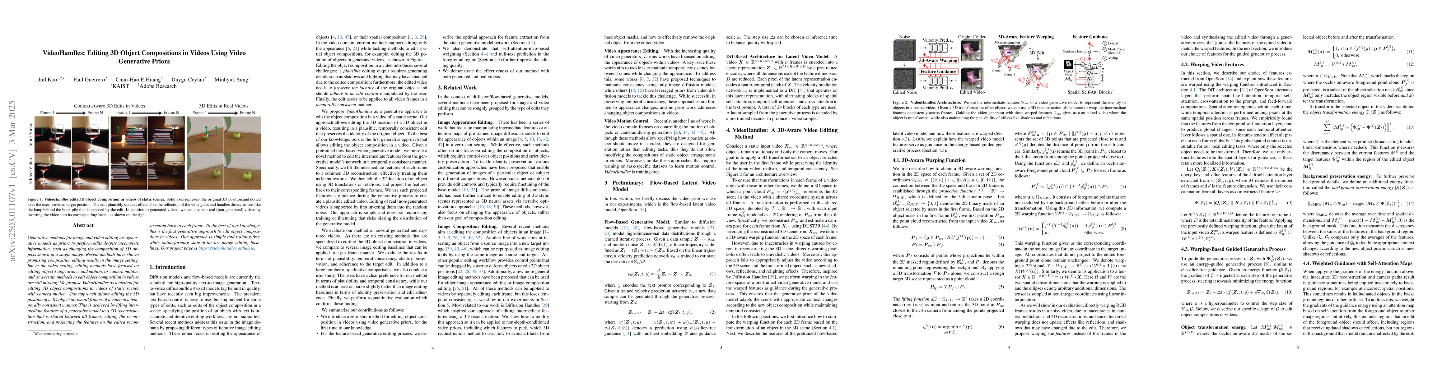 Thumbnail for VideoHandles: Editing 3D Object Compositions in Videos Using Video
  Generative Priors